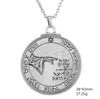 Collana con amuleto e ciondolo con sigillo di Salomone, pentacolo in argento antico, talismano della luna231d