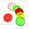 Cup Mat Pads Promotional Cute Fruit Pattern Colorful Silicone Round Cup Cushion Holder Thick Drink Tableware Coaster Mug LX9472