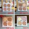 ¡En stock! ¡Alta calidad! Maquillaje Bronzers Highlighter maquillaje 4 colores sombra de ojos Face Powder Blusher Palette 1pcs