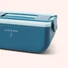 Bento Box in plastica Riscaldata Forno a microonde Lunch Box Contenitore per alimenti portatile a prova di perdite Reticolo indipendente Bento Box