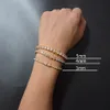 Mens Iced Out Tennis Chain Gold Silver Bracelet Fashion Hip Hop CZ Bracelets Jewelry 3/4/5mm 7/8inch