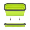 Silicone Folding Lunch Boxes Rectangle Collapsible Bento Box Food Container Bowl 350 500 800 1200 ml 4pcs set268c