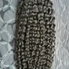 Tessuto di capelli umani ricci crespi brasiliani vergini 100G Estensioni di capelli grigi Estensioni di capelli ricci crespi di Remy Tesse 18 "20" 22 "24" 26 "