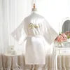 Свадебный халат для невесты, халат для матери, женский простой шелковый атласный халат, свадебное платье для подружки невесты, ванна r2777281