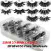 False Eyelashes 20/30/40/50 Pairs 25mm 3d Mink Lashes BulK Wholesale Dramtic Long Full Eyelasehs Vendors Makeup