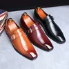 حذاء رسمي أسود بحزام الراهب للرجال أكسفورد رجال أعمال أحذية جلدية مدببة موضة zapato de vestir sapato social masculino couro