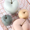 Figurines décoratives pomme en céramique nordique couleur Macaron mat ornement de fruits en grès artisanat fait à la main bleu abricot rose sarcelle
