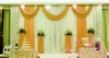 Bröllopsdekorationer 3mx6m Is Silk Fabric Satin Drape Curtain Silver Sequins Swag Party Stage Performance Background Decoration