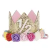 1 pc bebê menina meninos chapéu de aniversário feliz 1º dia Priness Priness Crown Headband Chá de festa de festa de festa de festa decoração Kids DIY presente