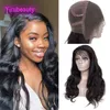 Indian Virgin Hair Full Lace Wig 150% Density Body Wave Wholesale 12-30-tums hårprodukter Gratis del Naturlig färg