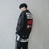 ファッション - 秋のヒップポップスタイルのファッションレタープリント緩いショートジャケット男性ストリートウェア爆撃機ジャケット男性の男性の服のサイズM-XL