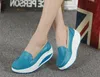 Venta caliente-Mujeres Casual Mesh Shape-Ups Slip On Lace Up Walking Sport Shoes Sneakers Ladies'Body Tamaño promocional 34-40