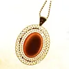 Pendentif collier accessoires femmes bijoux ovale découpe gemme collier amoureux collier plaqué or chaîne Vintage colliers