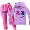 Set da 2 pezzi Set unisex per bambini Pantaloni con cappuccio a maniche lunghe Misto cotone Multicolor Opzionale Abbigliamento per bambini Abbigliamento per ragazzi e ragazze