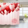 Día de San Valentín globo de amor rosa Cupido cortina de ducha con impresión digital 3D cortina de ducha de poliéster 180 cm * 180 cm