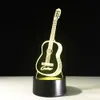 Yeduo Nova Ação Figura 7 Cores guitarra 3D Visual Led Night Lights como quarto Abajur melhores presentes para crianças Amigos Acrílico