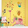 Bricolage autocollant Mural éléphants Spray fonds d'écran Art Mural étanche bébé chambre mesure hauteur Stickers muraux décor à la maison