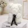 Walentynki Prezent 25 CM Rose Teddy Bear Rose Flower Sztuczne Dekoracje Urodzinowe Party Wedding Decor Girlfriend Gift