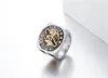 Royal Crown Princess Knights templar cross rings Retro Antique Stainless Steel Gold Masonic freemasonary rings with stars IN HOC SIGNO VINCESS