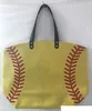 Väskor 13 Styles Canvas Bag Baseball Tote Sports Bags Casual Softball Bag Football Soccer Basketball Cotton Canvas Tote Bag