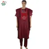 Ethnic Clothing H&D African Men 3 Pieces Set Mens Dashiki Shirt Africa Bazin Riche Outfit Clothes Dress Tops Pant Suits No Cap1