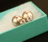 Koreanska enkelt delikat före efter pärla zirkon kvinnliga örhängen smycken 18k guld pläterade kvinnliga örhängen temperament vilda mode 1708