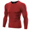 Koşu Formaları Erkekler Sıkıştırma Taban Katmanı Üst Uzun Kollu Spor Tayt Hızlı Kuru Rashgard T-shirt Jimnastik T Gömlek