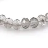 Bracelet de perles de cristal à facettes gris transparent de 8 mm pour femmes, bracelets extensibles de style simple, lot de 20 pièces Whole237L