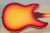 Factory Custom Semi-Hollow Sunburst elektrische gitaar met 12 snaren, palissander toets, HH pickups, 2 ingangen, kan worden aangepast