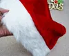 Gorro de Papá Noel rojo de felpa gorro de Navidad grueso invierno cálido gorro de Papá Noel de felpa Navidad adultos adornos navideños sombreros T2I5573