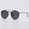 Excellent Quality Fashion Sunglasses Metal Round Glass Lens 51mm Double Bridge Sunglass Model Women Men Uv400 Protection Sun Glasses with Bla rainess ban bands HWMP