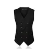 New  Clothing Men's Double Breasted Dress Suit Vest Men Formal Black Gray Vests Suit Gilet High Quality Colete Masculino