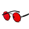 Retro-Steampunk-Mode-Sonnenbrille für Männer und Frauen, runde Punk-Brille, Unisex, Street-Gothic-Sonnenbrille, oculos de sol