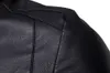 秋冬ブランドデザイナーメンズレザージャケットコートファッションスタンドカラースリムフィット厚いフリースメンズジャケットM-4XLサイズ無料船