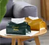 PU Tissue Boxes Creative family living room light luxury drawer Nordic ins lovely tissues box restaurant car leather