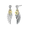 Angel Wings saplama Küpe Kutusu ile Pandora Kadın Stud küpe için CZ Diamonds ile% 100 Sterling Gümüş Kaplama 18K Altın