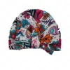 신생아 소프트 베이비 모자 매듭을 짓는 Bowknot Flower Print Cotton Caps Kids India Hats Turban Infant Head Wrap7663691