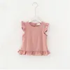 irl Shirt Ruffle Princess Sleeveless Shirt Girls Summer Cotton Falbala Sleeve T-shirt Baby Candy Color Blouse Kids Boutique Clothes ZYQ200