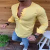 Slim Mężczyźni Muscle Casual Sukienka Koszule Z Długim Rękawem Formalny Top Nowy