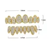 Nieuwe Hiphop tanden tand grillz koper zirkoonkristal tanden grillz Dental Grills Halloween sieraden cadeau geheel voor rap rapper me243g