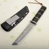 Специальные Offfer Fixed Прямой нож VG10 Damascus Steel Tanto лезвия Ebony Ручка выживания Straight Ножи с Kydex