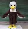 2019 Fabriksförsäljning Professionell Custom Baldy Eagle Mascot Kostymtecknad lång plysch Bald Eagle Bird Character Kläder Halloween Festival
