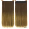 24 Quot Long Straight Black to Gray Natural Color Women Ombre Hair High Tempreture Synthetic Hairpiece Clip in Hair Extensions4980424