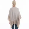 Manta acrílica Cape Batwing Sleeve Knit Poncho Sweater Feminino Patchwork Scarf coat lenço Furcal Fashion-Design Mulheres