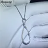 choucong Handmade cross Necklace for women Bridal 5A Zircon Cz Real 925 Sterling silver Wedding Pendant with Necklace jewelry