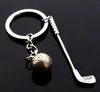 Spel Souvenir Ball Key Ring Metal Golf Nyckel Kedja Kreativa gåvor för Skoda Fabia Ford Focus 2 VW Golf 5 Jaguar Keychain Keangings