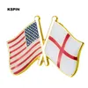 Stati Uniti d'America Inghilterra Bandiera dell'amicizia Spilla in metallo Distintivi Spilla decorativa Spilla per vestiti XY0289-4