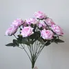 Faux bouquet de roses à friser, 12 têtes, Simulation de Roses pour mariage, vitrine de maison, fleurs artificielles décoratives