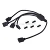 Freeshipping HUB Connettore striscia RGB Bianco / Nero Cavo di prolunga diviso a led Cavo 30 cm 1 RGB Femmina da 4 pin a 1 2 3 4 5 Porta femmina