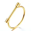 Design de Moda Horseshoe Screw Bracelet Gold Silver Rose Preto Aço Inoxidável Bangles Para Homens Mulheres Best Gift Bracelet